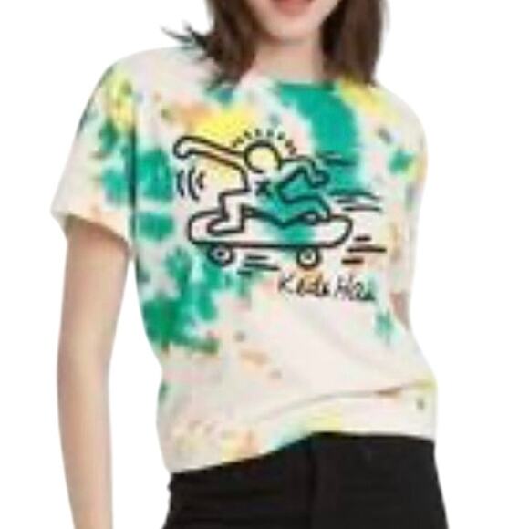 Keith Haring Tie Dye Skateboarder T-shirt Tee Size Small - Picture 2 of 4